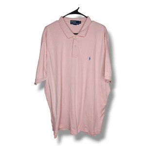 Polo Ralph Lauren Shirt Men's 2XL XXL Pink Blue Pony Short Sleeve Casual